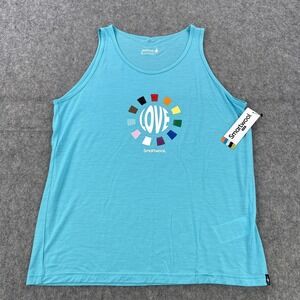 Smartwool Shirt Mens Medium Iceberg Blue Active Ultralite Pride Tank Top Merino